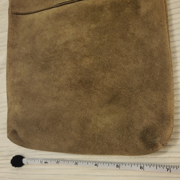 Vintage Takahashi Light tan/ cream/green color Suede Leather Purse - Picture 11 of 13